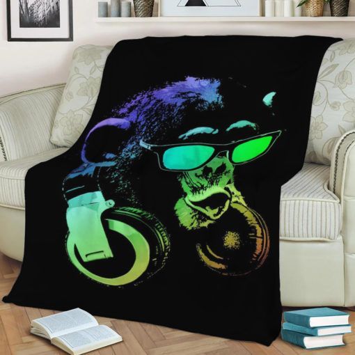 DJ MONKEY FLEECE BLANKET GIFT FOR FAN DJ MONKEY FLEECE BLANKET GIFT FOR FAN