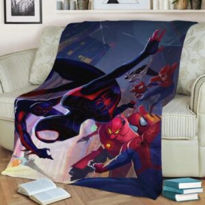 SPIDERMAN HEROES OF THE SPIDER VERSE FLEECE BLANKET GIFT FOR FAN