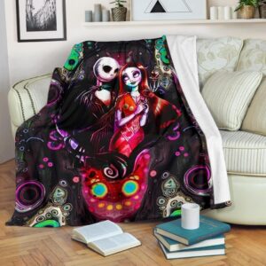 THE NIGHTMARE JACK & SALLY FLEECE BLANKET GIFT FOR FAN