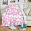 WHITE AND PINK COW BEST SELLER FLEECE BLANKET GIFT FOR FAN