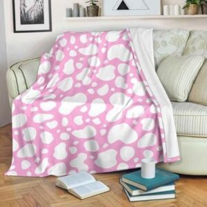 WHITE AND PINK COW BEST SELLER FLEECE BLANKET GIFT FOR FAN