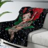BETTY BOOP CARTOON WITH ROSE SEXY BEST SELLER FLEECE BLANKET GIFT FOR FAN