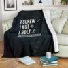 SCREW NUT BOLT MECHANIC FLEECE BLANKET GIFT FOR FAN