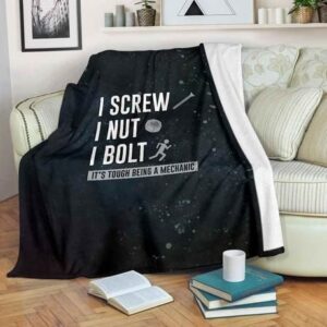 SCREW NUT BOLT MECHANIC FLEECE BLANKET GIFT FOR FAN