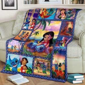 STITCH AND LILO BEST FRIENDS BEST SELLER FLEECE BLANKET GIFT FOR FAN