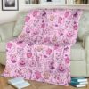 PIG KAWAII PINK FLEECE BLANKET GIFT FOR FAN