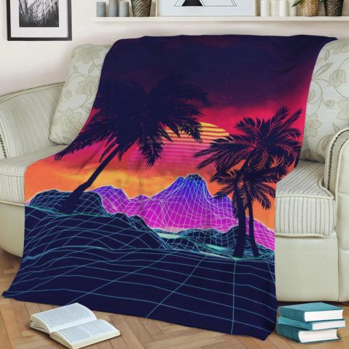 80S AESTHETIC LANDSCAPE BEST SELLER FLEECE BLANKET GIFT FOR FAN 80S AESTHETIC LANDSCAPE BEST SELLER FLEECE BLANKET GIFT FOR FAN