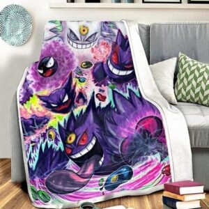 GENGAR POKEMON FLEECE BLANKET GIFT FOR FAN