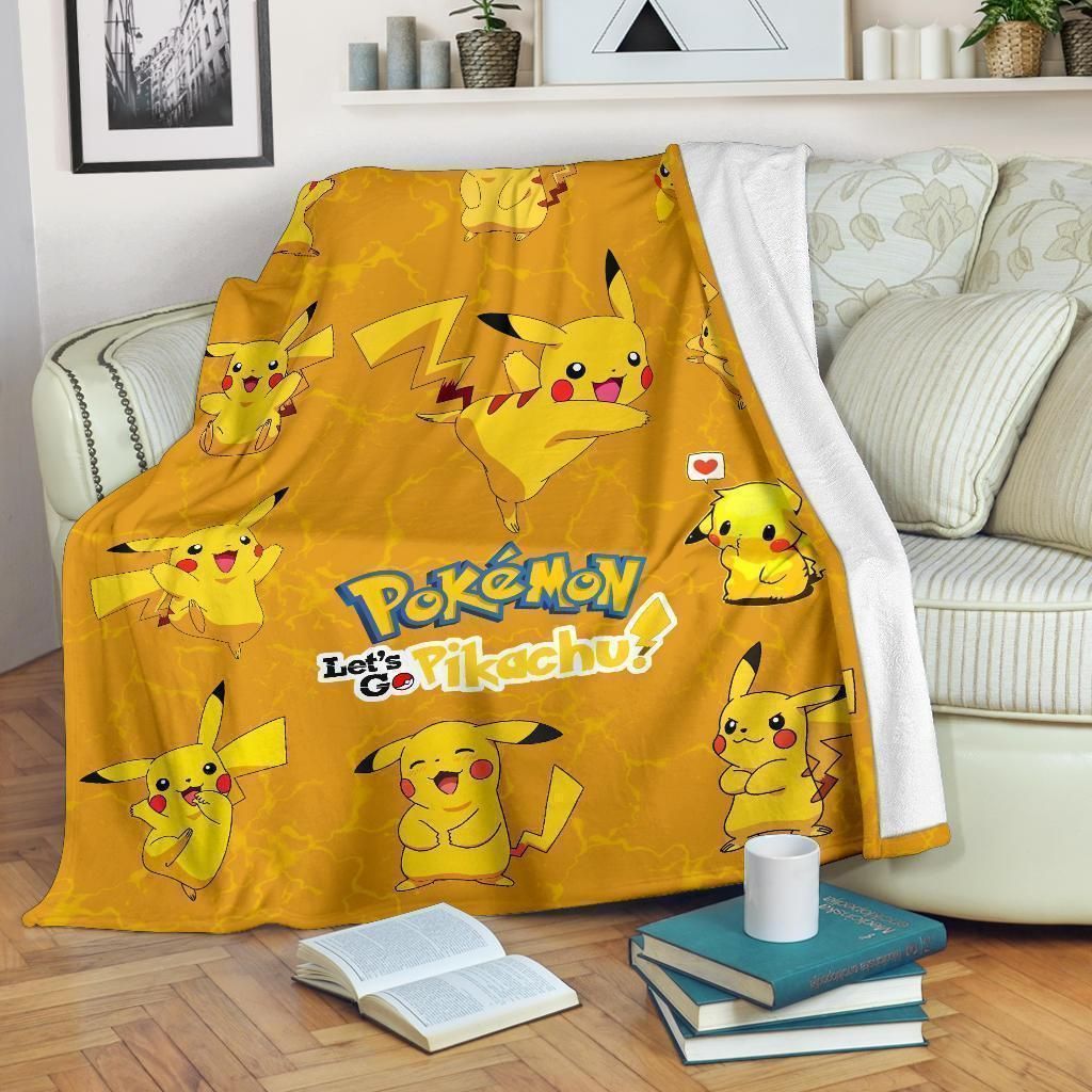 LET’S GO PIKACHU POKEMON FLEECE BLANKET GIFT FOR FAN LET’S GO PIKACHU POKEMON FLEECE BLANKET GIFT FOR FAN