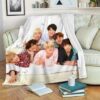 ON BED WITH BTS FLEECE BLANKET GIFT FOR FAN