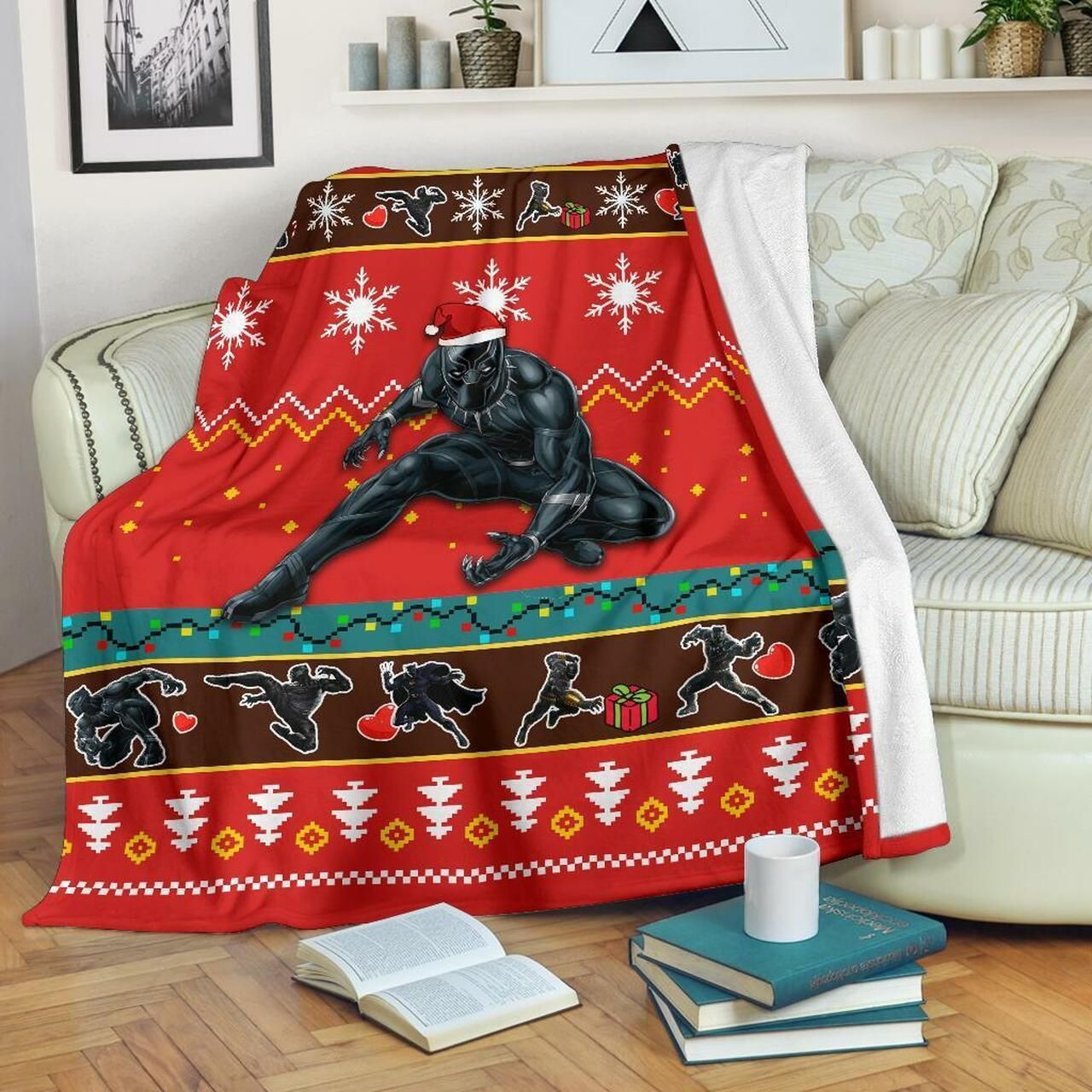 BLACK PANTHER AVENGERS MARVEL CHRISTMAS FLEECE BLANKET GIFT FOR FAN BLACK PANTHER AVENGERS MARVEL CHRISTMAS FLEECE BLANKET GIFT FOR FAN