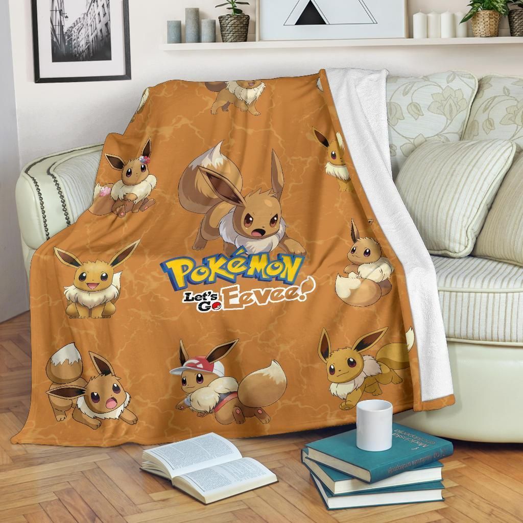 LET’S GO EEVEE POKEMON FLEECE BLANKET GIFT FOR FAN LET’S GO EEVEE POKEMON FLEECE BLANKET GIFT FOR FAN