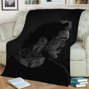 POST MALONE GRAYSCALE FLEECE BLANKET GIFT FOR FAN