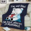 TIRED POLAR BEAR FLEECE BLANKET GIFT FOR FAN