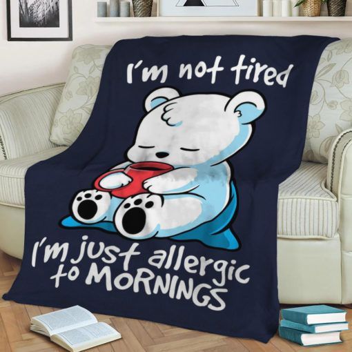 TIRED POLAR BEAR FLEECE BLANKET GIFT FOR FAN TIRED POLAR BEAR FLEECE BLANKET GIFT FOR FAN