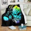 SKULL DJ FLEECE BLANKET GIFT FOR FAN