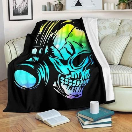 SKULL DJ FLEECE BLANKET GIFT FOR FAN SKULL DJ FLEECE BLANKET GIFT FOR FAN