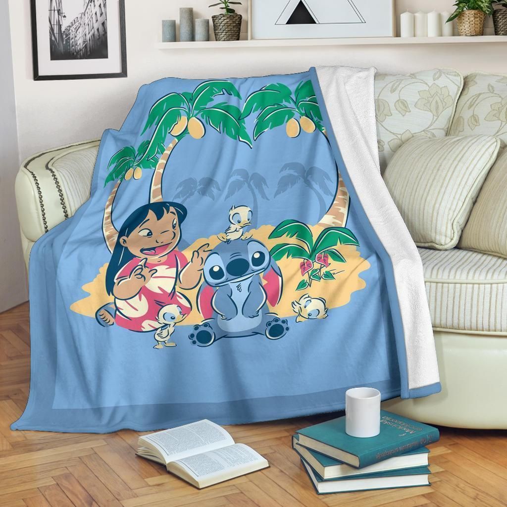 LILO AND STITCH DISNEY FLEECE BLANKET GIFT FOR FAN LILO AND STITCH DISNEY FLEECE BLANKET GIFT FOR FAN