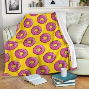 HOMER SIMPSON DONUT FLEECE BLANKET GIFT FOR FAN