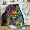 CAT COLORS NEON FLEECE BLANKET GIFT FOR FAN