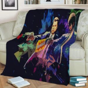PULP FICTION COLOR FLEECE BLANKET GIFT FOR FAN