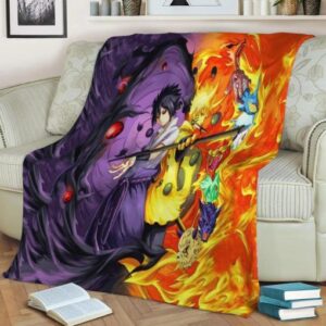 NARUTO VS SASUKE ANIME JAPAN BEST SELLER FLEECE BLANKET GIFT FOR FAN