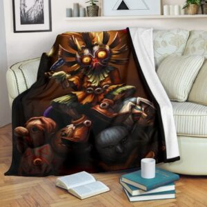 LEGEND OF ZELDA MAJORA’S GRAPHIC STYLE FLEECE BLANKET GIFT FOR FAN