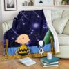 CHARLIE BROWN AND SNOOPY STARGAZING FLEECE BLANKET