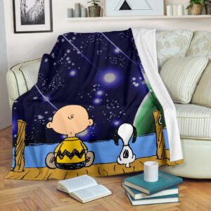 CHARLIE BROWN AND SNOOPY STARGAZING FLEECE BLANKET