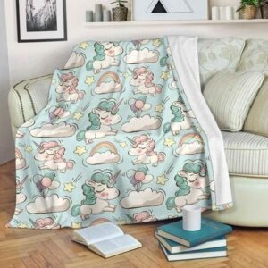 CUTE RAINBOW UNICORN BEST SELLER FLEECE BLANKET GIFT FOR FAN