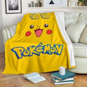 PIKACHU POKEMON FLEECE BLANKET GIFT FOR FAN