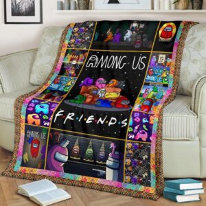 AMONG US FRIENDS FLEECE BLANKET GIFT FOR FAN
