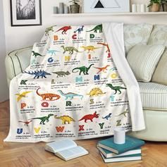 COLORFUL DINO ALPHABET FLEECE BLANKET GIFT FOR FAN