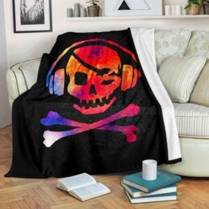 GALAXY SKULL DJ FLEECE BLANKET GIFT FOR FAN