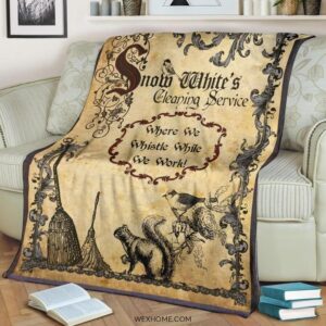 SNOW WHITE’S CLEANING SERVICE FUNNY DISNEY CARTOON BEST SELLER FLEECE BLANKET GIFT FOR FAN
