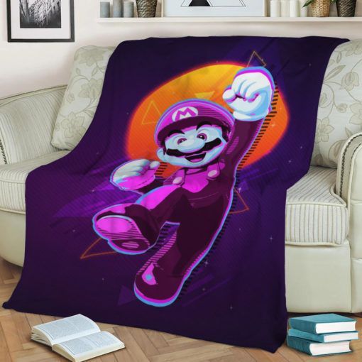RETRO SUPER MARIO FLEECE BLANKET GIFT FOR FAN RETRO SUPER MARIO FLEECE BLANKET GIFT FOR FAN