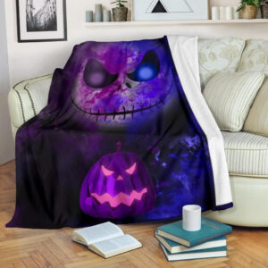 DARK COLOR JACK SKELLINGTON FLEECE BLANKET GIFT FOR FAN
