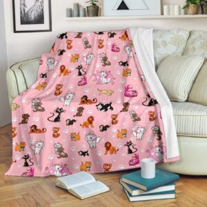 CUTE DISNEY KITTEN FLEECE BLANKET GIFT FOR FAN