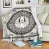 SNOOPY DOING YOGA BROCADE MOTIFS FLEECE BLANKET