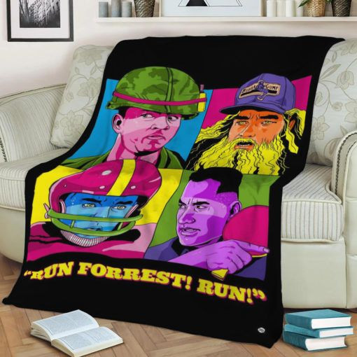 RUN FORREST GUMP FLEECE BLANKET GIFT FOR FAN RUN FORREST GUMP FLEECE BLANKET GIFT FOR FAN