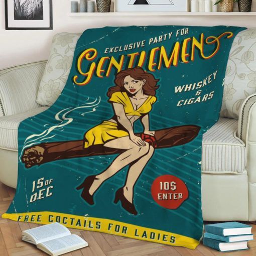 VINTAGE PINUP POSTER FLEECE BLANKET GIFT FOR FAN VINTAGE PINUP POSTER FLEECE BLANKET GIFT FOR FAN
