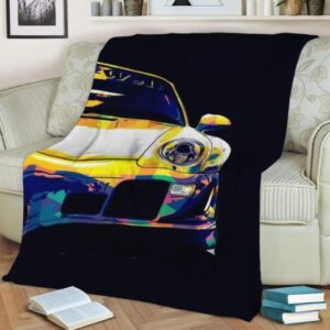 RETRO SUPER CAR FLEECE BLANKET GIFT FOR FAN