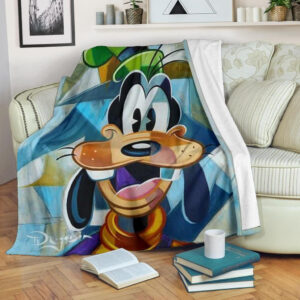 FUNNY FACE GOOFY FLEECE BLANKET GIFT FOR FAN