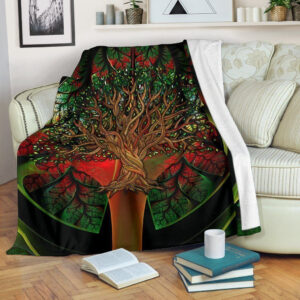 GRAPHIC ART TREE OF LIFE FLEECE BLANKET GIFT FOR FAN