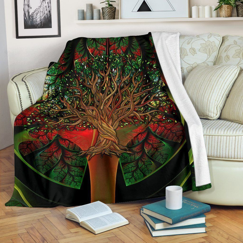GRAPHIC ART TREE OF LIFE FLEECE BLANKET GIFT FOR FAN GRAPHIC ART TREE OF LIFE FLEECE BLANKET GIFT FOR FAN