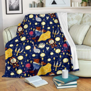 BEAUTY AND THE BEAST WALT DISNEY FLEECE BLANKET GIFT FOR FAN