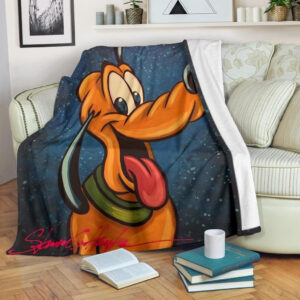 HAPPY FACE PLUTO DISNEY FLEECE BLANKET GIFT FOR FAN