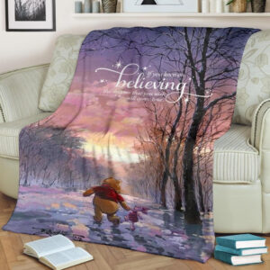 KEEP ON BELIEVING WINNIE THE POOH BEST SELLER FLEECE BLANKET GIFT FOR FAN