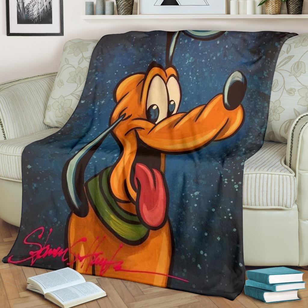 HAPPY PLUTO DISNEY KEEP ON BELIEVING FLEECE BLANKET GIFT FOR FAN HAPPY PLUTO DISNEY KEEP ON BELIEVING FLEECE BLANKET GIFT FOR FAN
