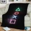 PLAYSTATION BUTTONS NEON FLEECE BLANKET GIFT FOR FAN